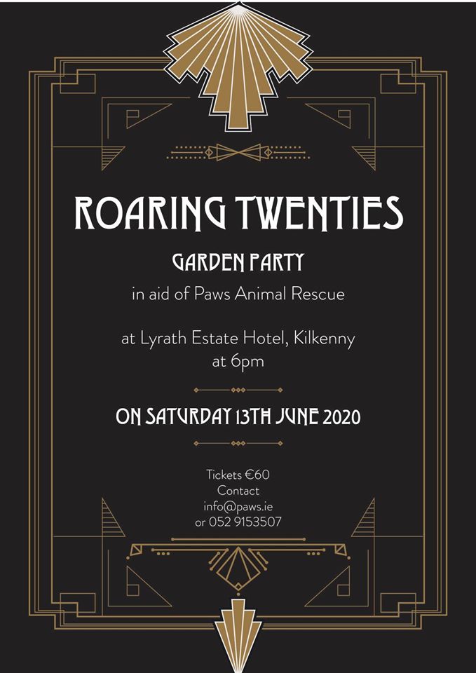 Roaring Twenties Garden Party event in aid of PAWS- POSTPONED